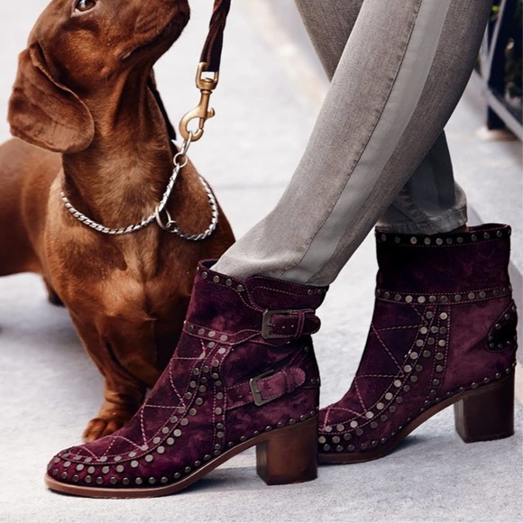 Laurence Dacade Studded Suede Ankle Boots 6.5